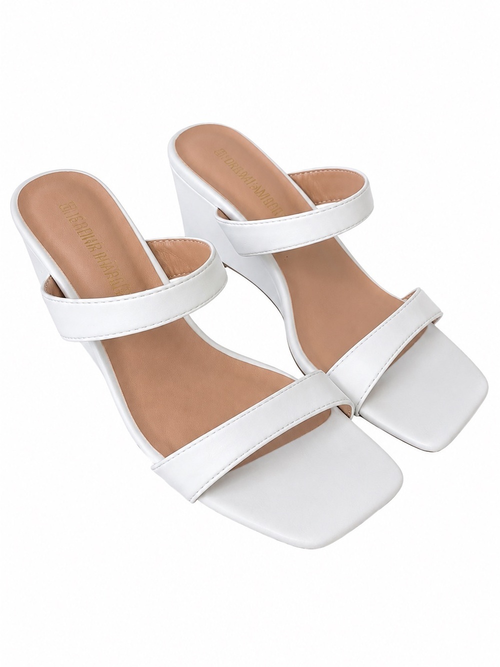 Dream Pairs Nude Strappy Slide Sandals – Women’s Size 6.5 – Block Heel Mules